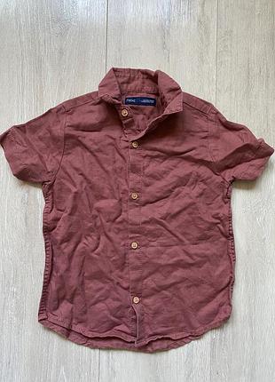 Сорочка для хлопчика 4 роки льон котон next