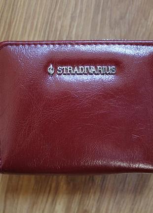 Компактный бордовый кошелек stradivarius из искусственной кожи