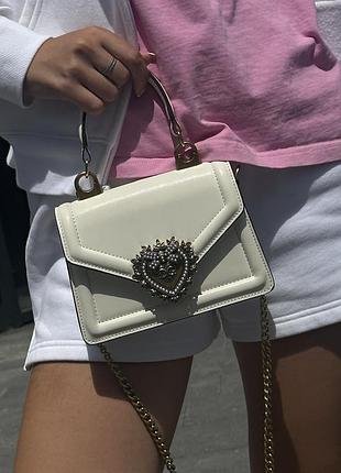 Сумка dolce small smooth calfskin gabbana devotion bag white 2