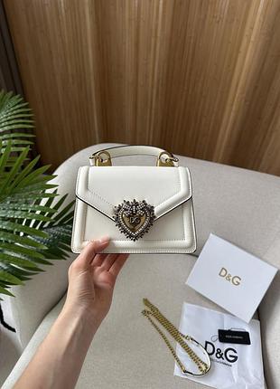 Сумка dolce small smooth calfskin gabbana devotion bag white 6