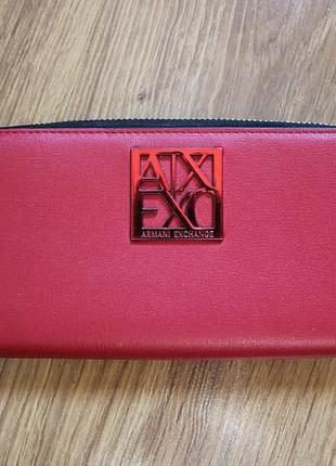 Женский кошелек-клатч портмоне horizontal wallet with logo | armani exchange
