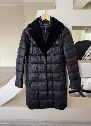 Пальто чорне плащівка італійське хс/с розмір