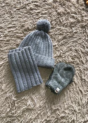 Шапка снуд варішки на дівчинку