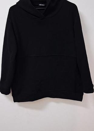 Худі кофта з капюшоном чорна жіноча sendeli over size, розмір m - l.