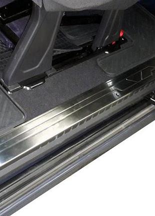 Накладки на внутренние пороги omsaline для ford custom 2013-2022 хромированные самоклеящиеся для защиты ve-33