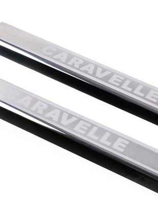 Накладки на пороги vip для volkswagen t5 2010-2015 2шт хромированные защитные накладки из нержавеющей ст dm-11