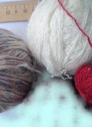 Набір пряжі асорті гарних квітів із ниткою люрекс, загальна вага 113 грамів for hand made, рукоділля, виробів