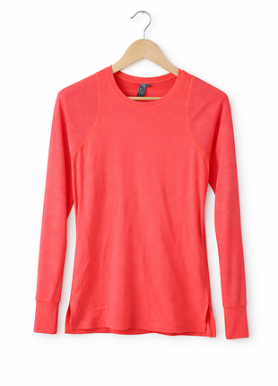 Sweaty betty оригинал m спортивный лонгслив из шерсти мериноса кораллово красный