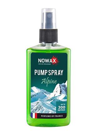 Ароматизатор nowax pump spray alpine 75ml жидкий освежитель воздуха для автомобиля и дома антибактериаль dm-11
