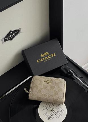 Кошелек coach mini молочный