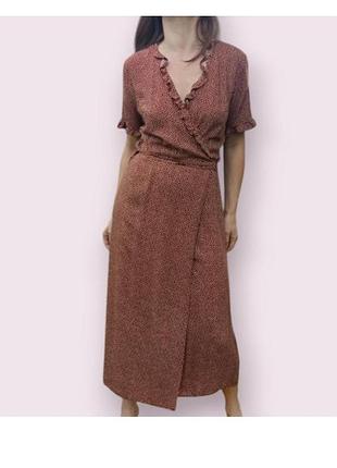 Сукня на запах, халат, в горошок