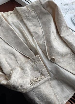 Піджак жакет жаккард вінтаж блейзер ошатний як оксамит