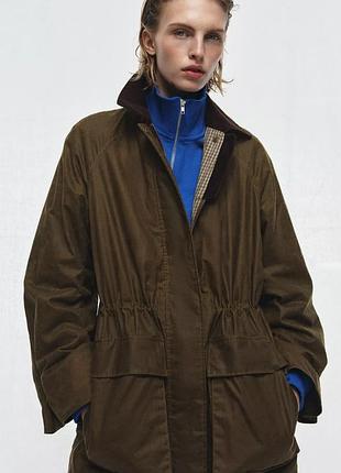 Вощеная куртка zw collection с вельветовым воротником