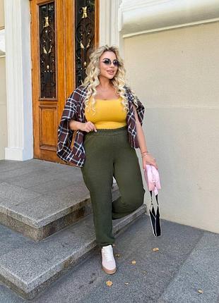 Жіночі вельветові повсякденні штани брюки джогери на резинці вільного крою