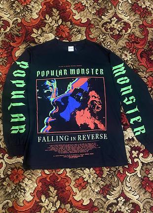 Falling in reverse - popular monster 👿 лонгслів в чорному кольорі 9
