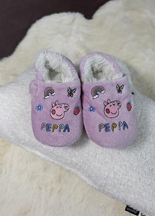 Тепленькі капці з пеппою від m&s 🩷 на дівчинку 1-1,5 роки