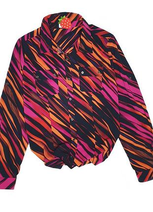 Шифонова блуза сорочка в кольорову смужку calvin klein