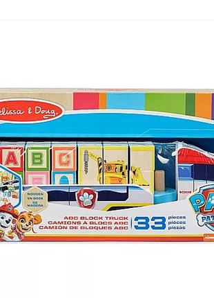Деревянный обучающий набор melissa &amp; doug paw patrol wooden abc block