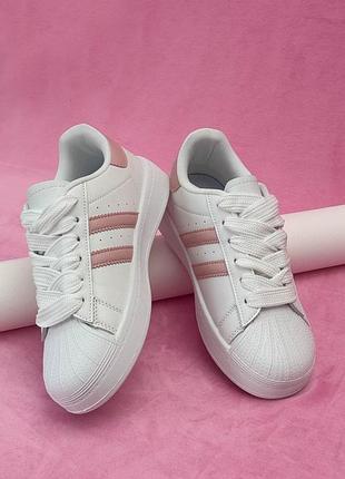 Кросівки жіночі демісезонні, колір біло-рожевий