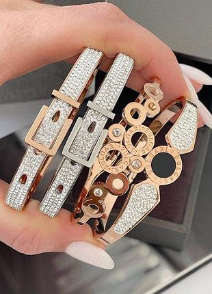 Цена за один, жесткий браслет разъемный медсталь и родий, черный круг римские цифры, булли, ремень ремешок