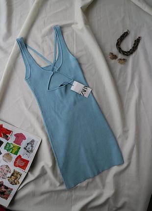 Брендова сукня в рубчик пастельного відтінку zara