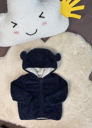 Кофта мєховушка плюшева на хлопчика 6-9 місяців