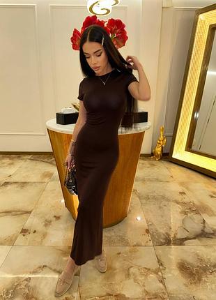 Длинное платье по фигуре в стиле skимs снимс с коротким рукавом ❤️‍🔥