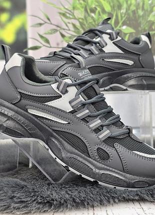 Кросівки жіночі gipanis графітові сітка з еко-шкірою 8324