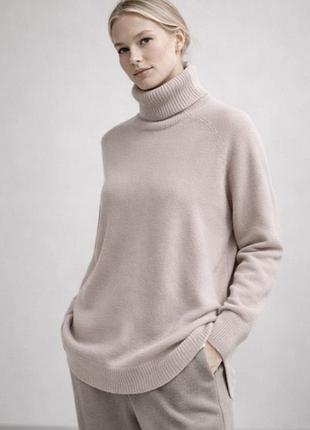 100% кашемір, пудровий светр л-хл