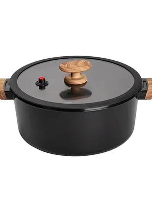 Кастрюля алюминиевая mgc с антипригарным покрытием 6.9 л, черный