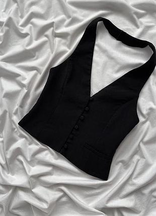 Жакет чорний укорочений zara