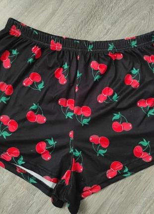 Шортики домашні хл принт вишеньки 🍒🍒🍒