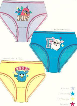 Набір трусів для дівчаток "furby" на 3-7 років, f&f, англія 4-5 років