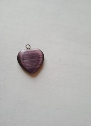 Кулон сердце  аметист 2