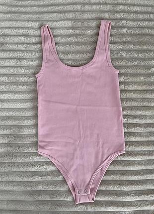 Рожевий боді в рубчик stradivarius xs-s