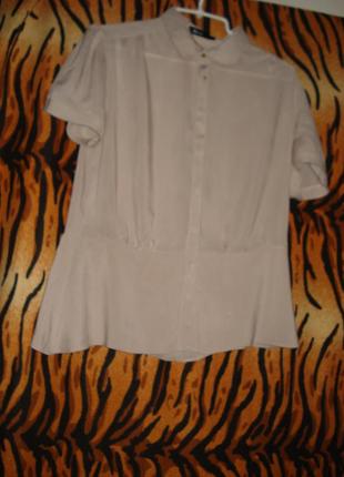 Блуза светло-кофейного цвета"flame"р.l.100%коттон.