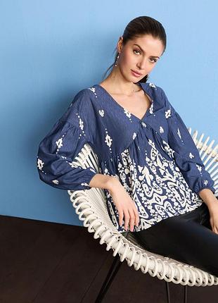 Хлопковая блуза с узором