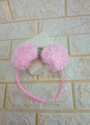 Обруч с пушистым бантом