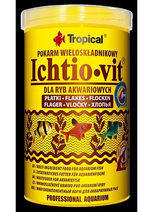 Корм tropical ichtio-vit для всех аквариумных рыб хлопья 20 г/ 100 мл