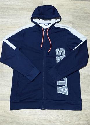 Чоловіче синє худі adidas на блискавці, розмір l