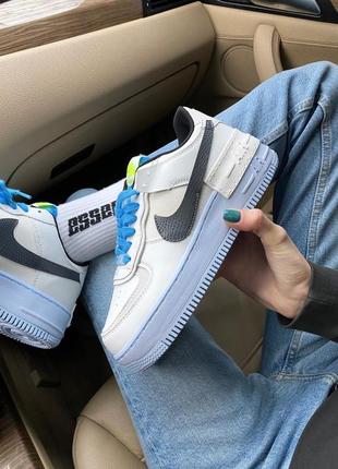 Кросівки nike air force shadow white/blue кроссовки