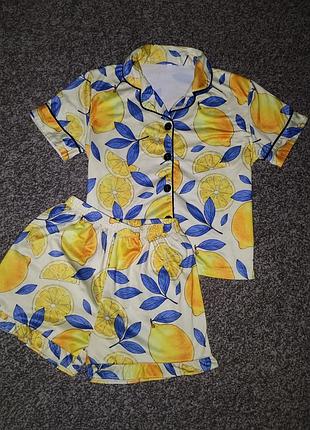 Пижама для девочки в принт лимоны 🍋