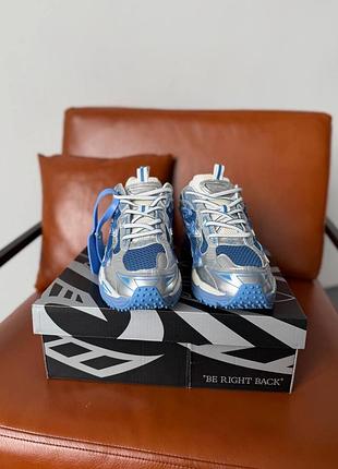 Кроссовки off-white be right white blue silver 2