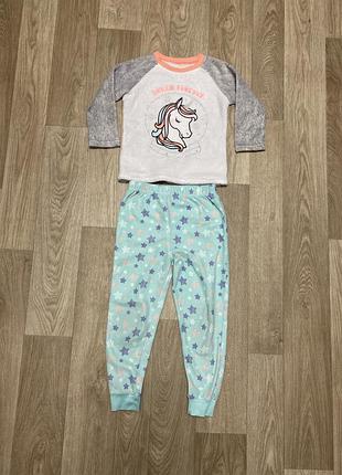 4-5-6 років тепла плюшева флісова піжама для дівчинки