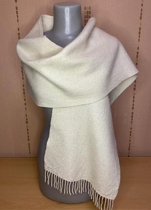 Шарф из монгольского кашемира кремового цвета goyo 165см/27см