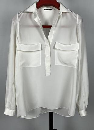 Massimo dutti чудова ніжна шовкова сорочка з накладними кишенями xs
