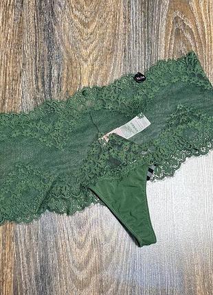 Арт.079 жіночі трусики стринги з мереживним широким поясом від hunkemoller.