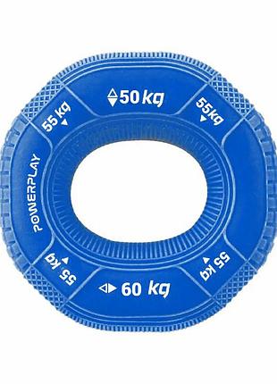 Еспандер кистьовий силіконовий powerplay pp-4331 hand grip hard 50-55-60 кг. темно синій натуральний силікон – стійкий до тріщин