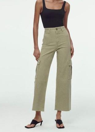 Джинсы карго zara, р. xs