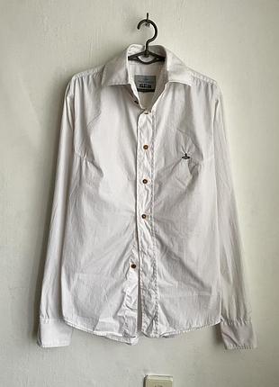 Vivienne westwood men’s white shirt embroidered logo – розмір iii (m), made in italy
